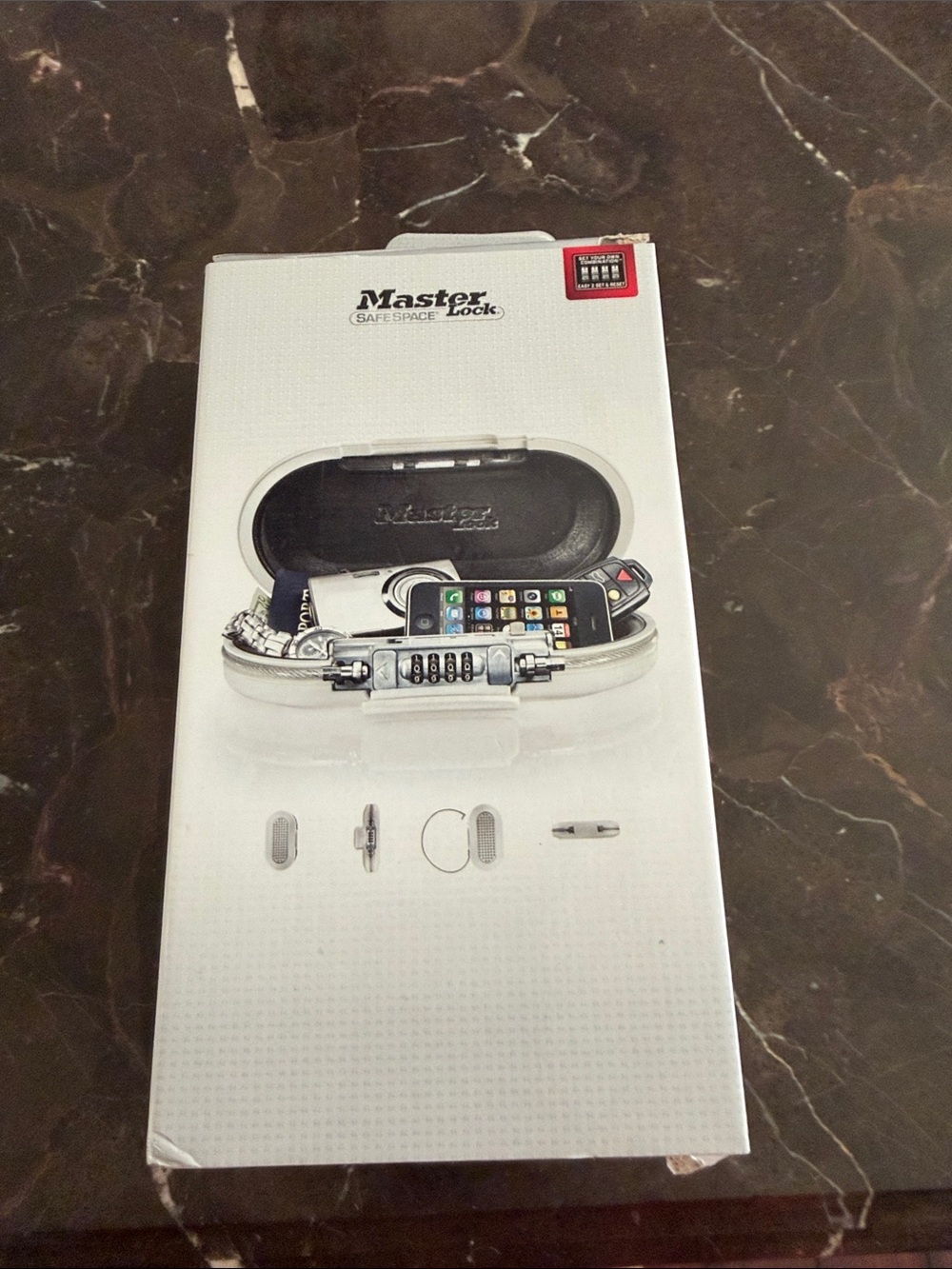 White Portable Combination Key & Phone Safe